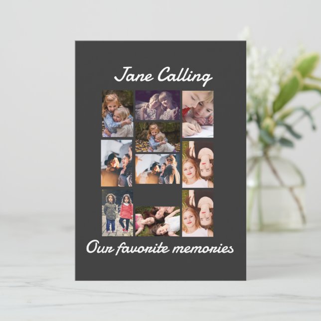 Personligens moderna vänner 10 Fotokollage Inbjudningar (Stående Fram)