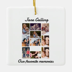 Personligens moderna vänner 10 Fotokollage Julgransprydnad Keramik