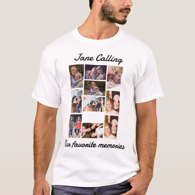 Personligens moderna vänner 10 Fotokollage T Shirt (Framsida)