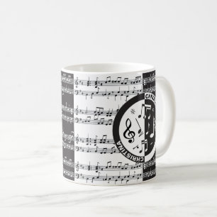 Personligens musikpoängdesign kaffemugg