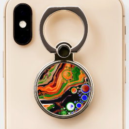 Personligens Orange, Blått, Grönt, Svart Fluid Art