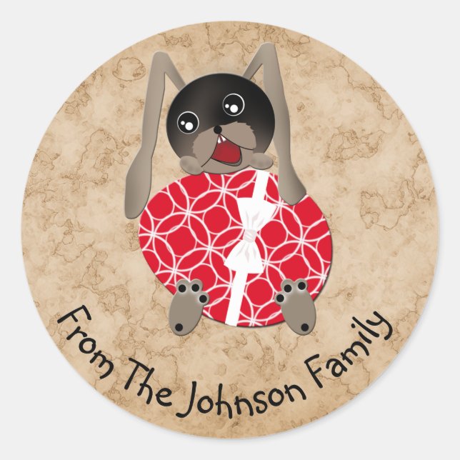 Personligens Påskhare Runt Klistermärke (Framsida)