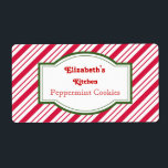 Personligens pepparmint-etiketter fraktsedel<br><div class="desc">Peppermint candy rand dekorerar dessa helgdag i roligten. Anpassa informationen till kostym efter dina behov. Använda dessa etiketter till köket,  presenter,  bakverk osv..Formgivningarna kommer från originalteckningen.</div>