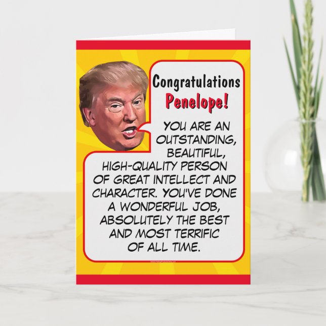 Personligens president Donald Trump Grattis Helgkort (Framsida)