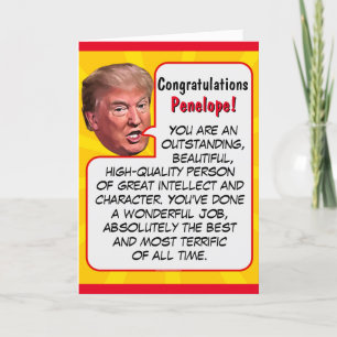 Personligens president Donald Trump Grattis Helgkort