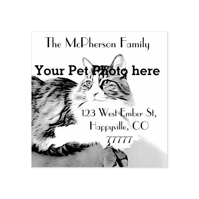 Personligens returadress, ditt foto stämpel (Tryck)