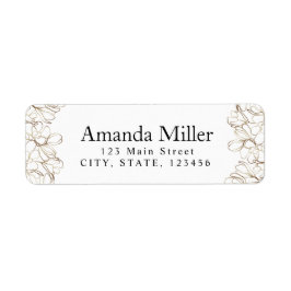 Personligens returadressetikett Guld & White Returadress Etikett