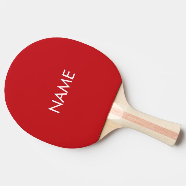 Personligens röda vita, anpassade namntextmonogram pingisracket (Sidan)