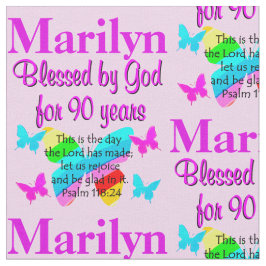PERSONLIGENS ROSA BLESSERAD 90:E BIRTHDAY FABRIC TYG