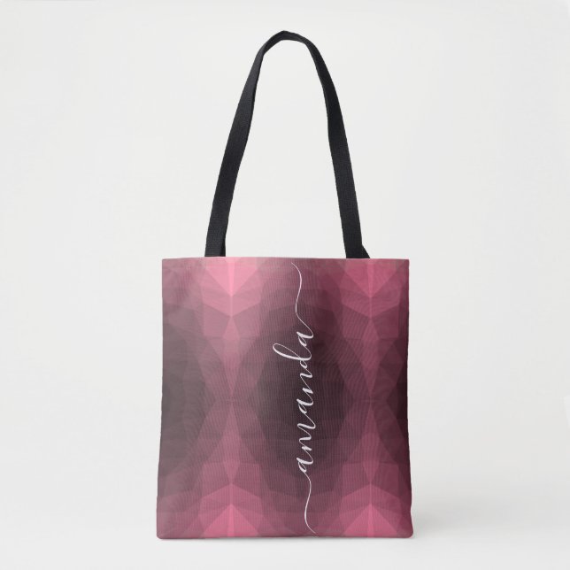 Personligens Rosa Geometric Tygkasse (Framsida)