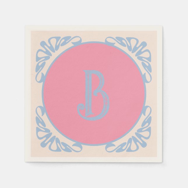 Personligens rosa och blått pappersservett (Framsidan)