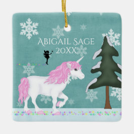 Personligens Rosa och vitmajs och mjölk Julgransprydnad Keramik