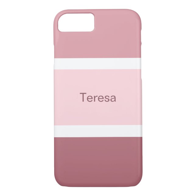 Personligens Rosa och vitstripe Case-Mate iPhone Skal (Baksida)