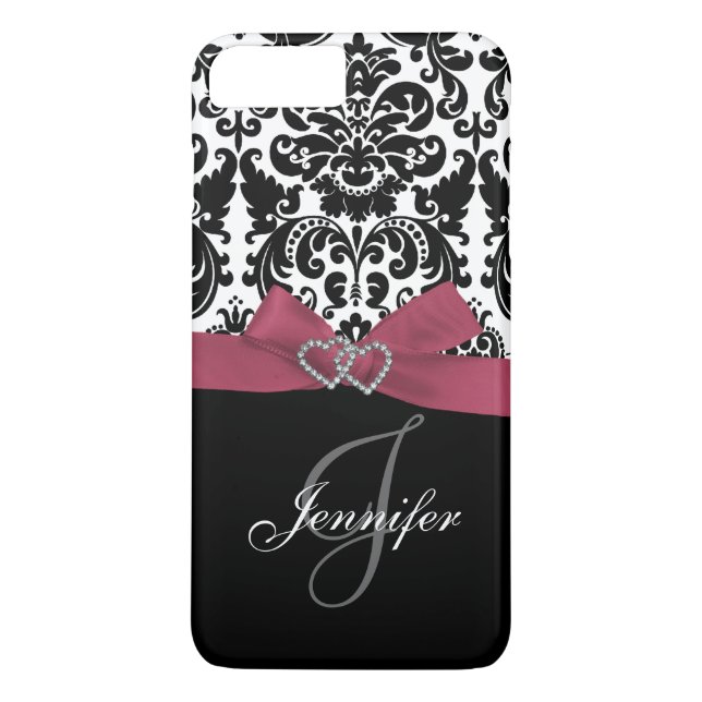Personligens Rosa, svart, ornitat-maskmönster Case-Mate iPhone Skal (Baksida)