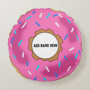 PERSONLIGENS ROUND ROSA DONUT PILLOW RUND KUDDE