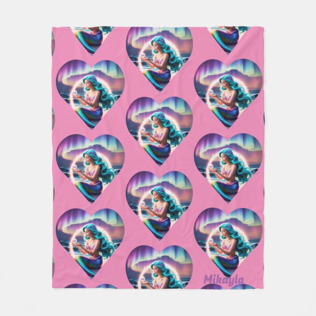 Personligens Sjöjungfru Fleecefilt (Framsidan)