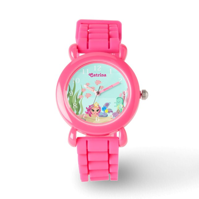 Personligens Sjöjungfru och Axolotl Watch - Cute & Armbandsur (Framsida)