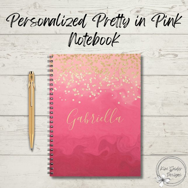 Personligens Söt i Rosa med Guld Anteckningsbok (Skapare uppladdad)