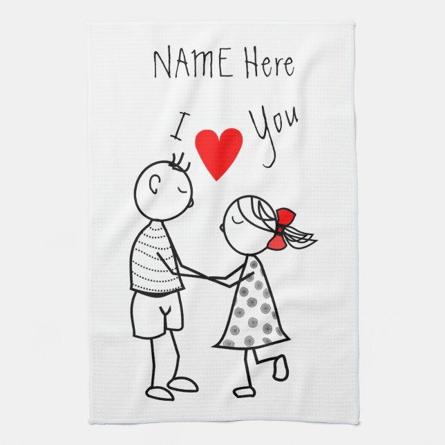 Personligens textnamn Kitchen Towel par Kökshandduk (Vertikal)