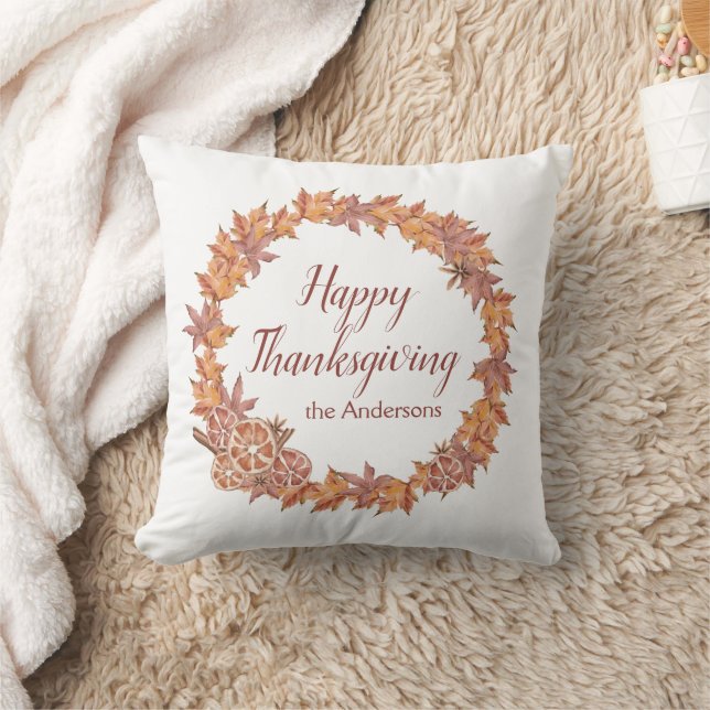 Personligens Thanksgiving | Vattenfärg Höst löv Kudde (Filt)