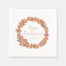 Personligens Thanksgiving | Vattenfärg Höst löv