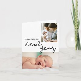 Personligens Underbara start av nyårsfoto Baby Helgkort