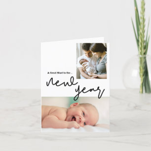 Personligens Underbara start av nyårsfoto Baby Helgkort