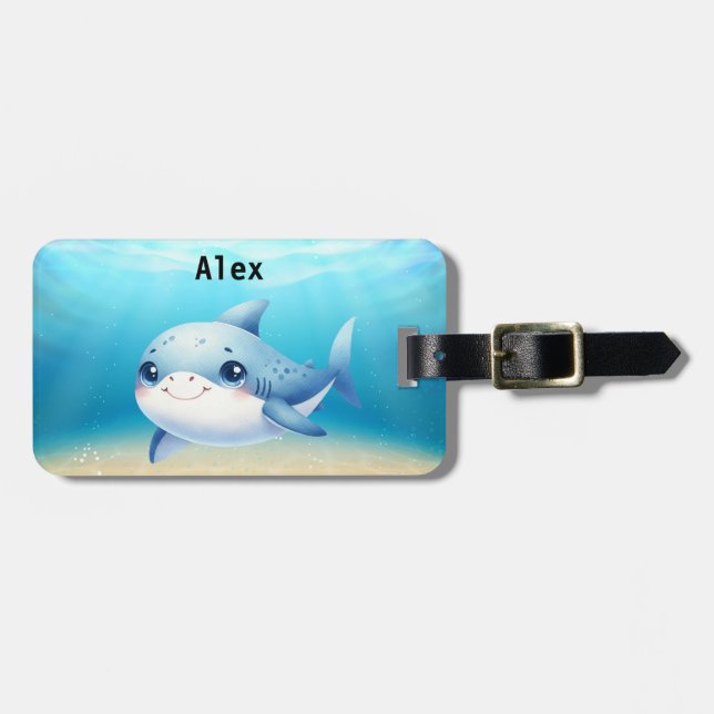 Personligens ungar baby shark bagagebricka (Horisontell Framsida)