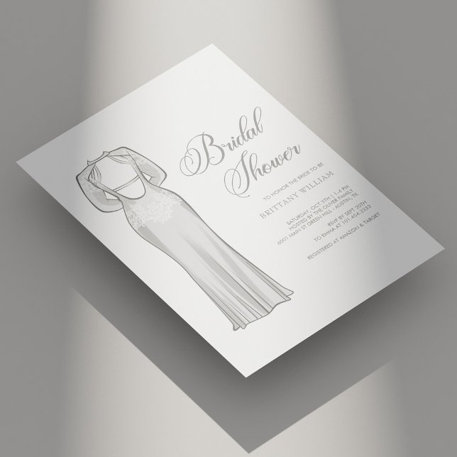 Personligens unika monokrom Möhippa Inbjudningar (Personalized Unique Monochrome Bridal Shower Invitation)