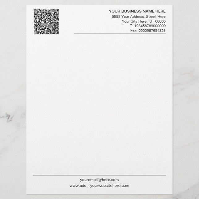 Personligens utformning av ett eget QR-kodbrev Brevhuvud (Framsida)