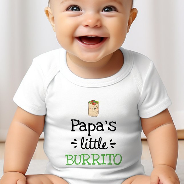 Personligens utformning | [Valfri text] Little Bur T Shirt (Papa's Little Burrito Cute Baby Bodysuit)