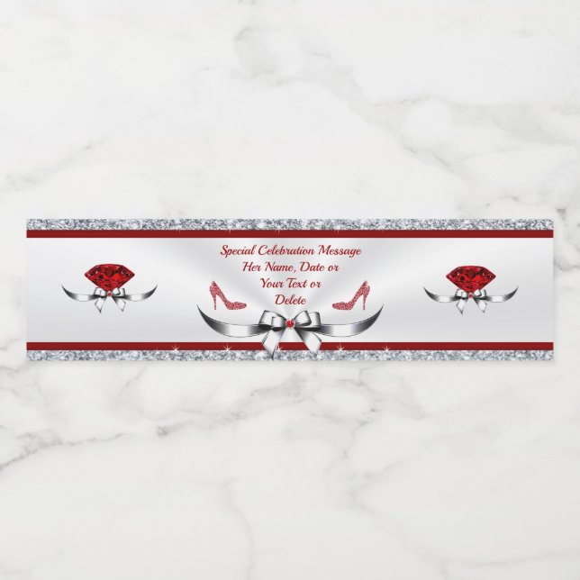 Personligens Vattenflaska - Etiketter för födelsed (Singel etikett)