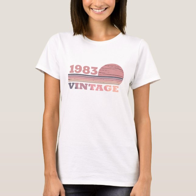 Personligens vintage 40 födelsedagskalender t shirt (Framsida)