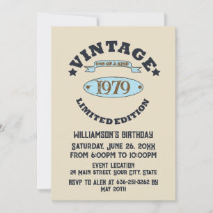 Personligens vintage 45:e födelsedagsfesten inbjudningar
