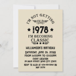 Personligens vintage 45:e födelsedagsfesten inbjudningar