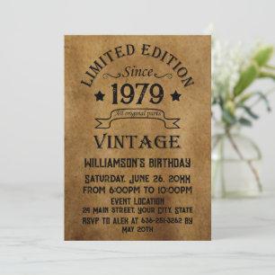 Personligens vintage 45:e födelsedagsfesten inbjudningar