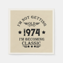 Personligens vintage 50:e födelsedagsfesten pappersservett