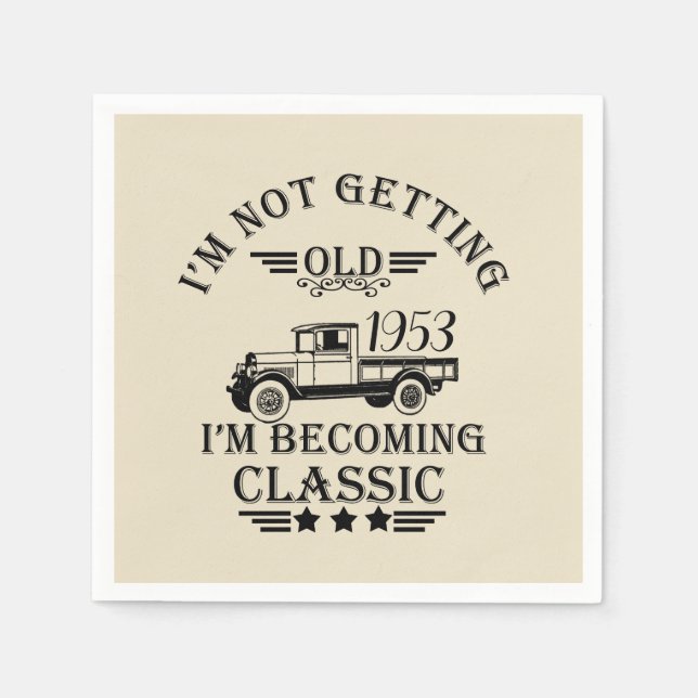 personligens vintage 50:e födelsedagsfesten pappersservett (Framsidan)