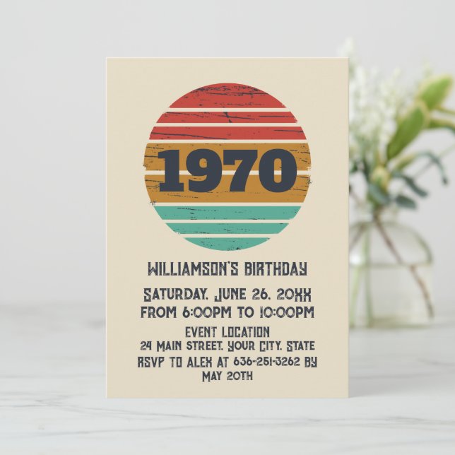 Personligens vintage 55:e födelsedagsfesten inbjudningar (Stående Fram)
