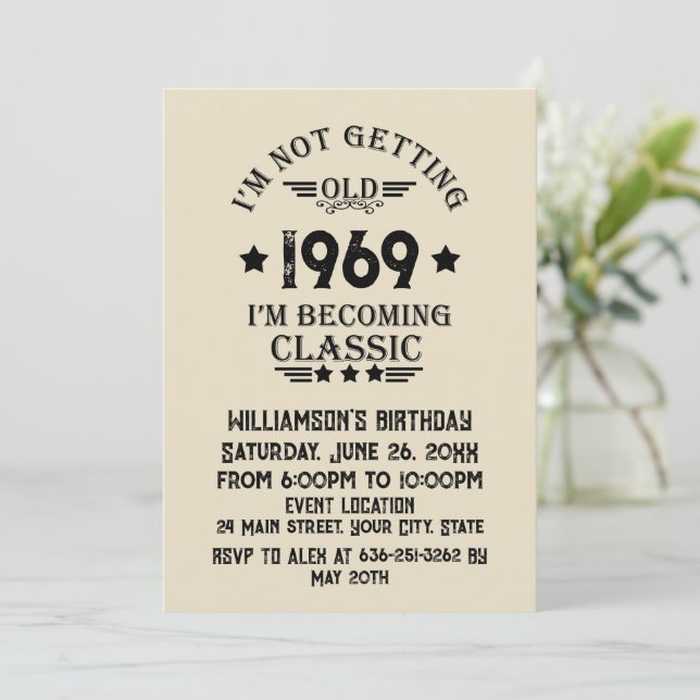 Personligens vintage 55:e födelsedagsfesten inbjudningar (Stående Fram)