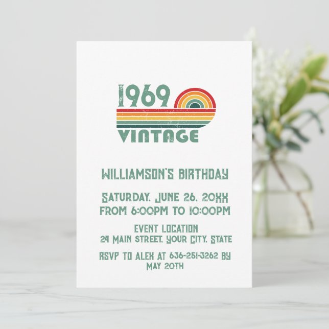 Personligens vintage 55:e födelsedagsfesten inbjudningar (Stående Fram)
