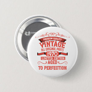 Personligens vintage 55:e födelsedagsfesten knapp