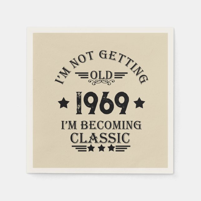 Personligens vintage 55:e födelsedagsfesten pappersservett (Framsidan)