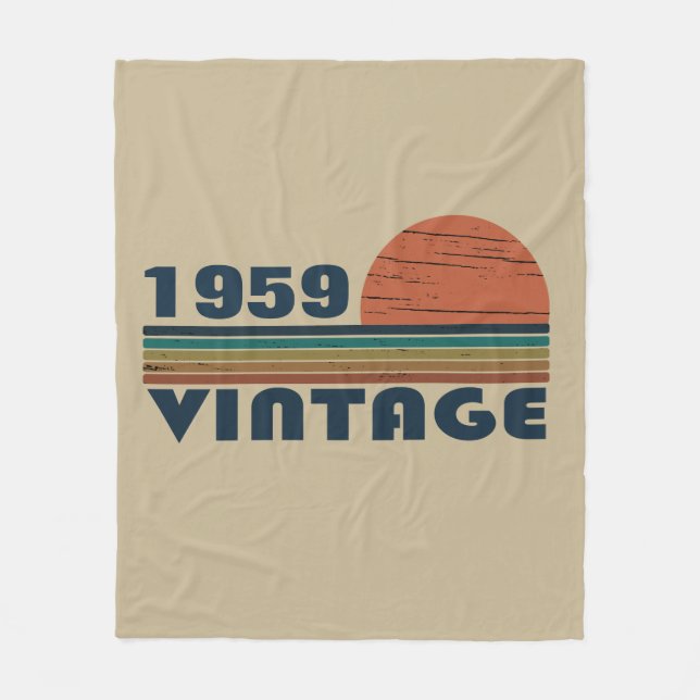 Personligens vintage 65e födelsedagspresent fleecefilt (Framsidan)