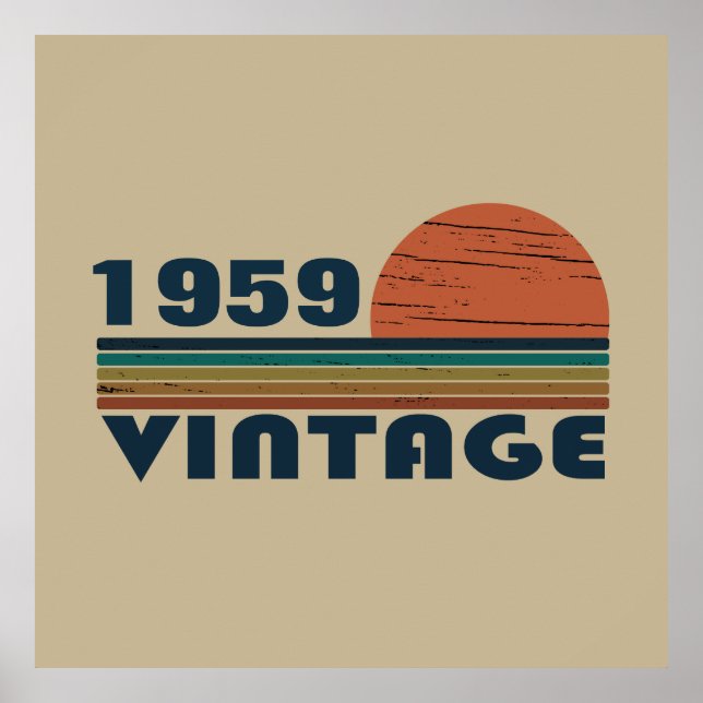 Personligens vintage 65e födelsedagspresent poster (Framsidan)