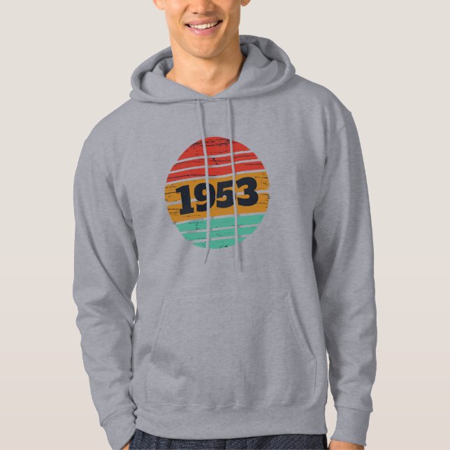 Personligens vintage 70 födelsedag hoodie (Framsida)