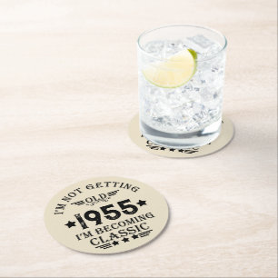 Personligens vintage 70 födelsedag underlägg papper rund