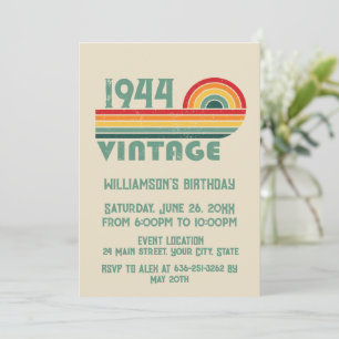 Personligens vintage 80:e födelsedagsfesten inbjudningar