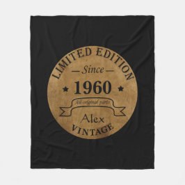 Personligens vintage födelsedag fleecefilt