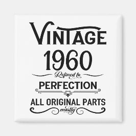 Personligens vintage födelsedag ger svart vitt magnet